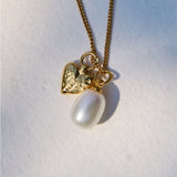 Pearl Heart Charm Necklace