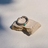 Silver Turquoise Dot Band Ring