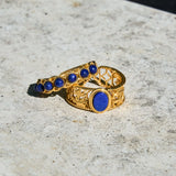 Blue Bead Band Ring