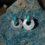 Turquoise Moon Hoops