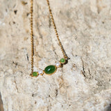Jade & Pearl Line Necklace